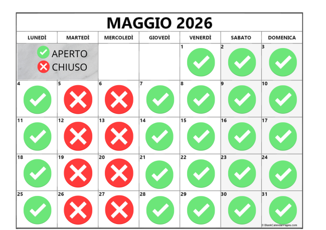 ORARIO MAGGIO