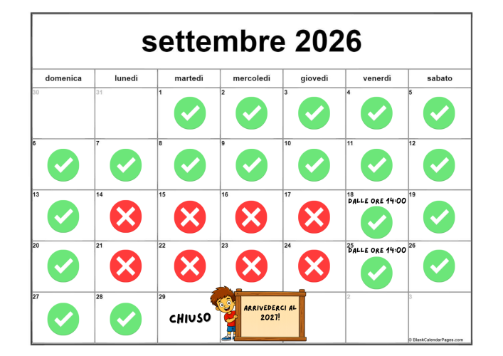 Orari settembre