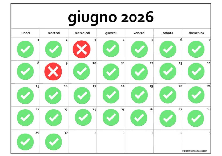 calendario giugno